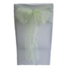 Pear Green Organza Wedding Chair Sash Ribbon Bow Decorations x 10