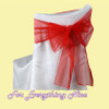 Scarlet Red Organza Wedding Chair Sash Ribbon Bow Decorations x 50