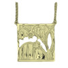 Scottish Bluebells Design Square Large 9K Yellow Gold Pendant