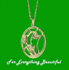 Scottish Bluebells Design Oval Large 9K Yellow Gold Pendant