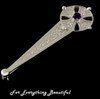 Celtic Cross Knotwork Purple Amethyst Sterling Silver Kilt Pin