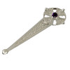 Celtic Cross Knotwork Purple Amethyst Sterling Silver Kilt Pin