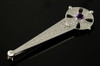 Celtic Cross Knotwork Purple Amethyst Sterling Silver Kilt Pin