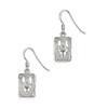 Scotland Thistle Floral Emblem Rectangular Sterling Silver Hook Earrings