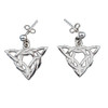 Celtic Knotwork Triangular Motif Sterling Silver Drop Earrings