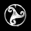 Celtic Tri-Spiral Knotwork Design Sterling Silver Brooch