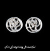 Scottish Bluebells Flowers Round Small Sterling Silver Stud Earrings