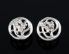 Scottish Bluebells Flowers Round Small Sterling Silver Stud Earrings