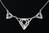 Celtic Treble Weave Triangular Knotwork Sterling Silver Necklace