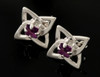 Celtic Star Motif Purple Amethyst Small Stud Sterling Silver Earrings