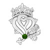 Hearts And Thistle Emerald Luckenbooth Large Sterling Silver Pendant
