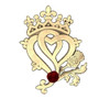 Hearts And Thistle Garnet Luckenbooth Large 14K Yellow Gold Pendant