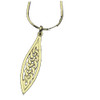 Celtic Elongated Woven Knotwork Drop 9K Yellow Gold Pendant