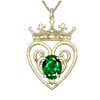 Queen Mary Design Emerald Luckenbooth Large 10K Yellow Gold Pendant
