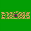 Celtic Knotwork Amethyst Bar Design 9K Yellow Gold Brooch