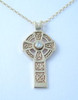 Celtic Cross Diamond Drop Design 9K Yellow Gold Pendant