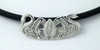 Three Nornes Norse Design Black Cord Sterling Silver Necklace