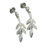 Rowan Tree Leaf Design Drop Sterling Silver Earrings