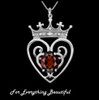 Queen Mary Design Garnet Luckenbooth Large Sterling Silver Pendant