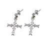 Celtic Cross Of Cong Shannon Ireland Small Drop Sterling Silver Earrings