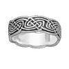 Celtic Interlace Leaf Knotwork Wide 10K White Gold Ladies Ring Wedding Band
