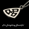 Celtic Triquetra Triangular Enamel Small Sterling Silver Pendant