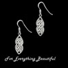 Celtic Intricate Knotwork Design Sheppard Hook Sterling Silver Earrings