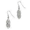 Celtic Intricate Knotwork Design Sheppard Hook Sterling Silver Earrings