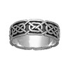 Celtic Interlace Knotwork Wide Sterling Silver Mens Ring Wedding Band