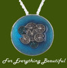Lily Pad Cluster Pool Enamel Themed Stylish Pewter Pendant Lily Pad Cluster Pool Enamel Themed Stylish Pewter Pendant