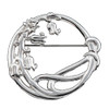 Scottish Bluebells Circular Design Large Sterling Silver Brooch