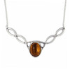 Celtic Knotwork Amber Design Stylish Pewter Necklace