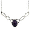 Celtic Knotwork Amethyst Design Stylish Pewter Necklace