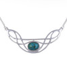 Celtic Bow Knotwork Turquoise Design Stylish Pewter Necklace