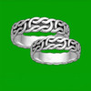 Celtic Interlinked Knotwork 14K White Gold Mens Ring Wedding Band