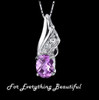 Pink Sapphire Oval Cut Cubic Zirconia Fancy Sterling Silver Pendant