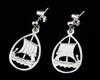 Viking Long Ship Oval Design Drop Sterling Silver Earrings
