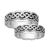 Celtic Interlinked Unending Simple 14K White Gold Mens Ring Wedding Band