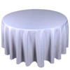 Silver Polyester Round Tablecloth Decorations 90 inches x 25