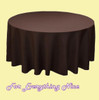 Chocolate Brown Polyester Round Tablecloth Decorations 70 inches x 25 For Hire