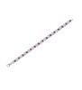 Hearts And Love Ruby Round Cut Sterling Silver Bracelet