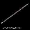 Hearts And Love Ruby Round Cut Sterling Silver Bracelet