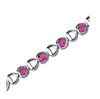 Hearts And Love Ruby Round Cut Sterling Silver Bracelet