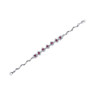 Ruby Princess Cut Round Cubic Zirconia Sterling Silver Bracelet