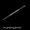 Ruby Princess Cut Round Cubic Zirconia Sterling Silver Bracelet