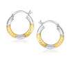 14K Two Tone Gold Classic 20mm Circle Hoop Earrings