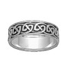 Celtic Interlinked Endless 14K White Gold Mens Ring Wedding Band