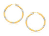 14K Two Tone Gold Classic 30mm Circle Hoop Earrings