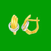 14K Two Tone Gold Double Interlinked Rings Earrings