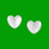 14K White Gold Polished Puff Heart Small Stud Earrings
